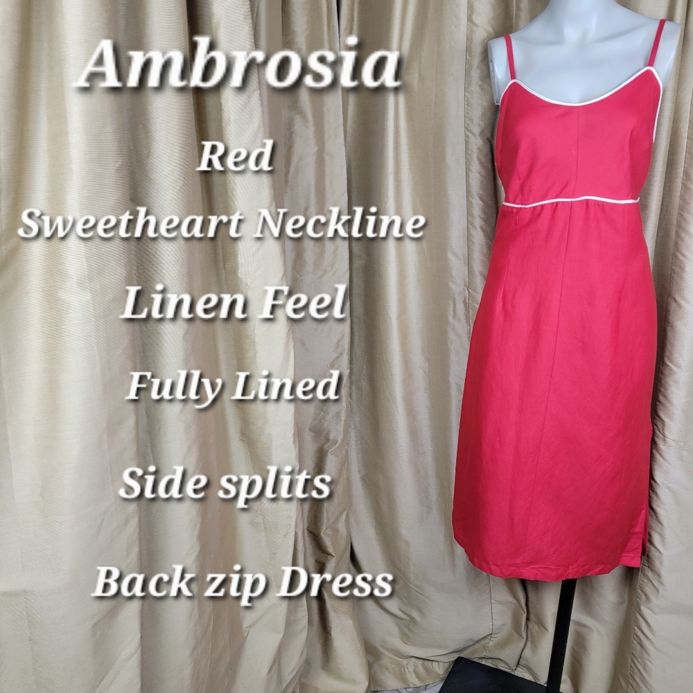 Ambrosia red/ white detail dress size M